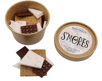 S'mores Brittle Soy Wax Melts For Warmer: Graham Cracker, Chocolate, Marshmallow Scented Wax Melt