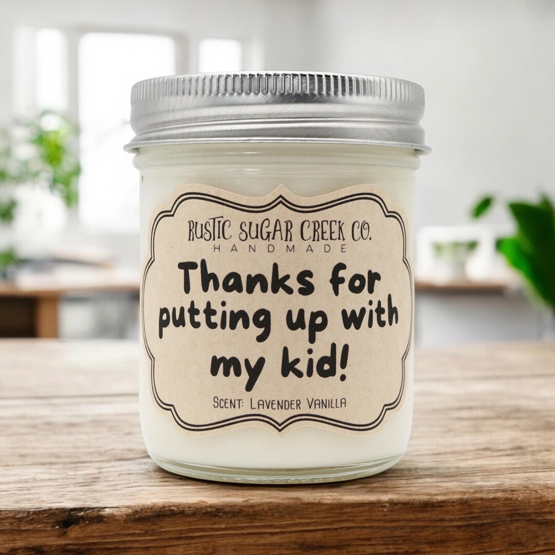 Thanks for Putting up With My Kid Candle Handmade 3-sizes W-box ...