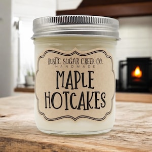 Ahorn Hotcakes Duftkerze Geschenk Frühstückskerze Essenskerzen Ahornsirup Geschenk Einweihungsparty Kerze Neues Zuhause Geschenk Bäckerei