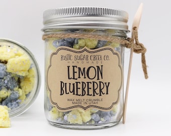 Lemon Blueberry Wax Melt Crumble Lemon Wax Melts For Warmer Food Bakery Wax Melts for Gifts Lemon Gifts For Women Blueberry Wax Crumble