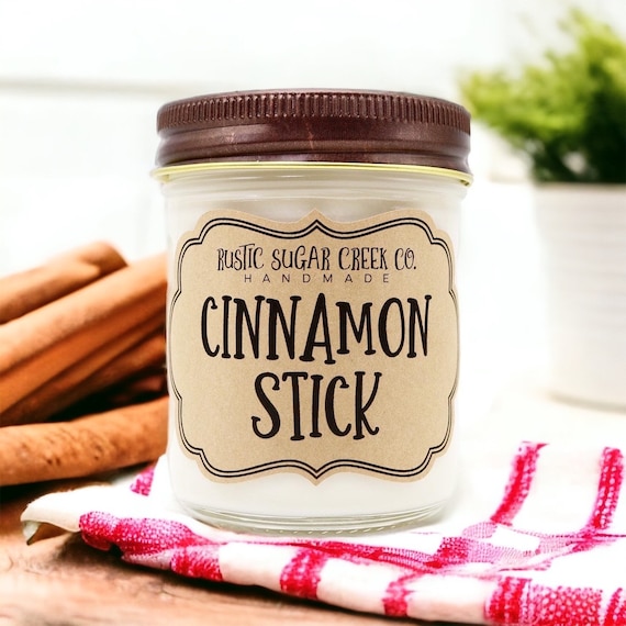 Cinnamon Stick Scented Soy Wax Candle Handmade Clean Burning 3-Sizes With Gift Box