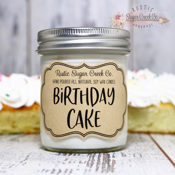 Birthday Cake Scented Candle Birthday Gift Birthday Candle Etsy