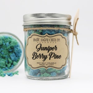 Juniper Berry Pine Crumble Wax Melts For Warmer Frosty Pine Wax Melts for Gifts Winter Scented Wax Melt Juniper Berry Wax Melt Lover Gift