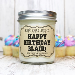 Custom Happy Birthday Candle Personalized Name Birthday Gifts For Her Birthday Gift For Him Birthday Gift For Best Friend Candle Birthday