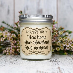 New Home New Adventures New Memories Candle Housewarming Gift New Home Gift New House Gift Neighbor Moving Gift Homeowner New Apartment Gift