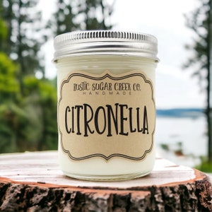Citronella Scented Soy Wax Candle Handmade Clean Burning 3 Sizes With Gift Box Natural Insect Repellent Bug Mosquito Camping