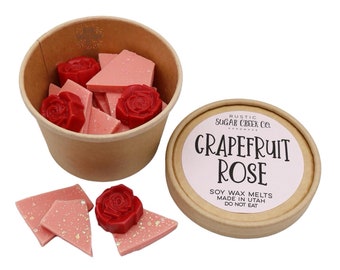 Grapefruit Rose Wax Melt Brittle: Floral Wax Warmer Gifts