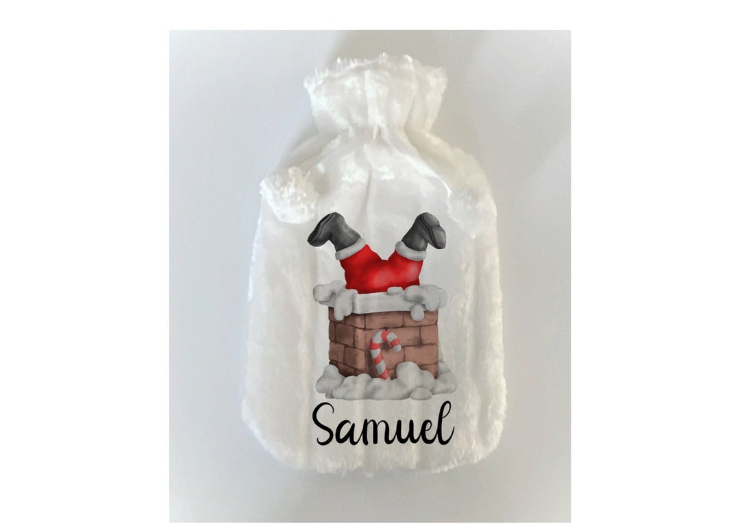 Personalised Hot Water Bottle Christmas Santa Claus Fluffy Etsy