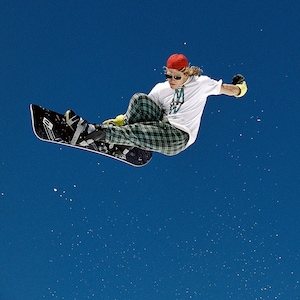 Rob Morrow 90-tals snowboardåkning Mt Hood 18x24 Arkivfotografiskt specialtryck