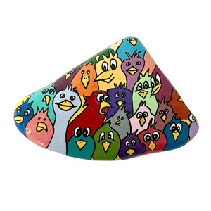 Birds Painted Rock Lots of Bird Faces Painted Rock Bird Lover Rock