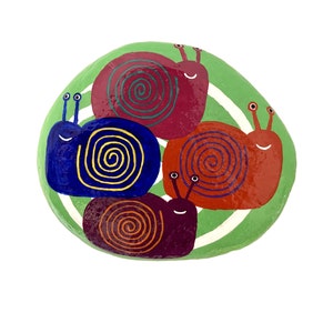 Snails Painted Rock Cute Painted Snails Rock Uniques Snails Hand Painted Rock