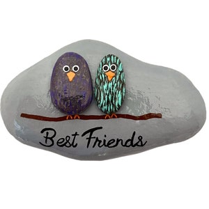 Best Friends Painted Rock Pebble Art Hand Painted Rock Best Friends