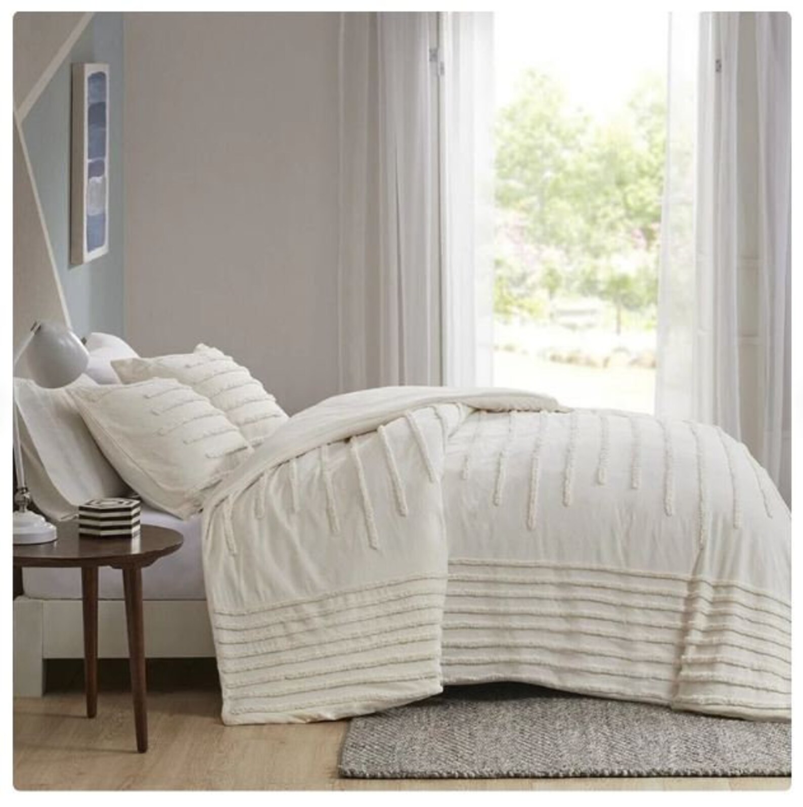 3 Pc Ivory Cotton Tufted Duvet Cover Boho Bedding Washed Etsy