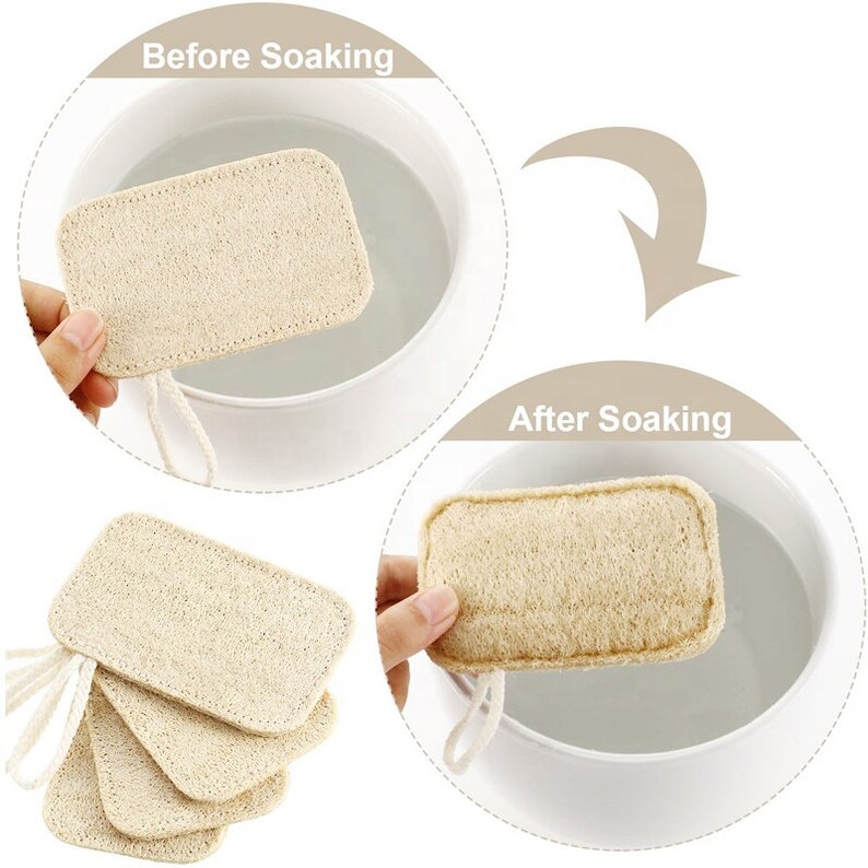 Exfoliating Loofah Pads For Kitchen and Bath Natural Luffa Etsy