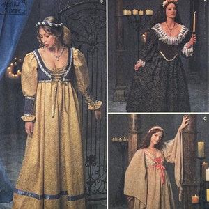 Simplicity 8192 - Empire Waist and Trumpet Sleeves Renaissance Costumes Pattern - Size 4-8, 10-14 or 16-20 - Uncut (FF)