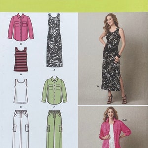 Simplicity 2189 - Shirt, Cargo Pants and Knit Dress or Top Pattern - Size 10-18 (32 1/2" - 40") - Uncut (FF)
