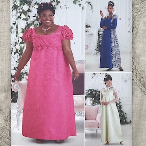 Simplicity 9502 - Regency Empire Gowns and Spencer Pattern - Size 10-18 or Size 20W-28W - Uncut (FF)