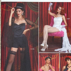 Simplicity 9576 Showgirl Burlesque Costume Sewing Pattern - Uncut Size 16-24 (38-46")