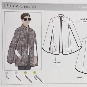 Style Arc Printed Nell Cape Sewing Pattern