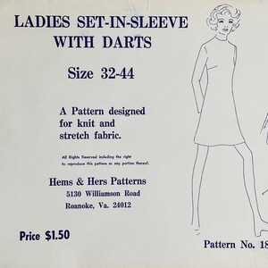 Hems & Hers 1800 Knit Sheath Dress Sewing Pattern - Size 32-44  Uncut