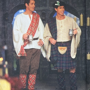 Simplicity 8913 - Patrón de costura para disfraz de hombre: Kilt celta, camisa de poeta, pantalones y accesorios - Tallas XS-M (30-40") - Sin cortes (FF)