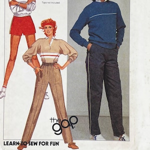 McCall's 8714 The Gap 1980s Pull-On Pants and Shorts Sewing Pattern - Size Small (Hip 25-26.5")  Uncut