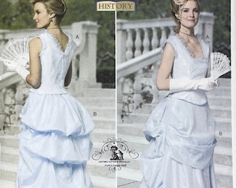 Butterick 5696 - Late Victorian Bustle Dress Pattern - Size 14-20 (36-42") - Uncut (FF)