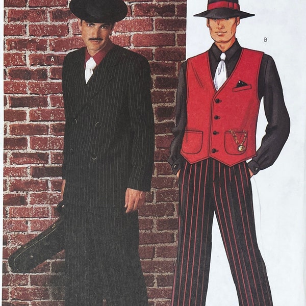 Butterick 3241 - Patrón de traje de traje cruzado estilo años 30 - años 40 para hombre - Talla XS-XL (30-48") - Sin cortar (FF)