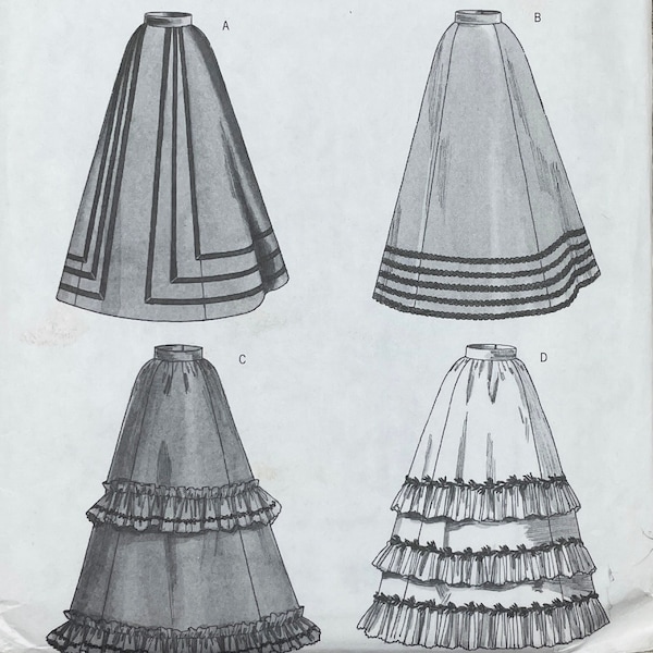 Butterick 3418 - Victorian Bustle Walking Skirt Pattern - Size 6-10 - Uncut (FF)