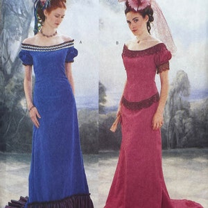 Butterick 3011 - modèle de robe édouardienne à épaules dénudées - tailles 12-16 ou taille 18-22 - non coupé (FF)