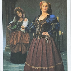 Simplicity 8249 - Dos patrones de traje renacentista - Tallas 18-24 (40-46&quot;) - Sin cortes (FF)