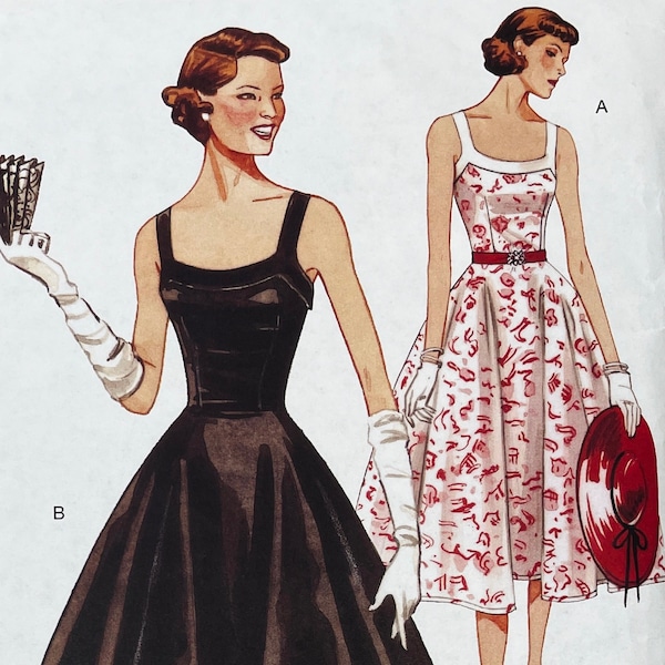 Vogue 2902 - Reissued 1950s Circle Skirt Sundress Pattern - Size 6-10 (30.5-32.5") - Uncut (Refolded)