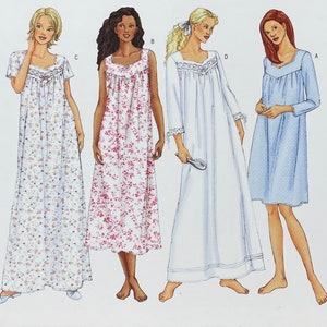 Butterick 6838 - Romantic Nightgown Pattern - Size XS-M (30.5-36&quot;) - Uncut (FF)