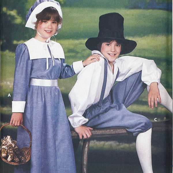 Butterick 4692 - Child Pilgrim, Prairie, Quaker Costume Pattern - Size 8-12 (27-30") - Uncut (FF)