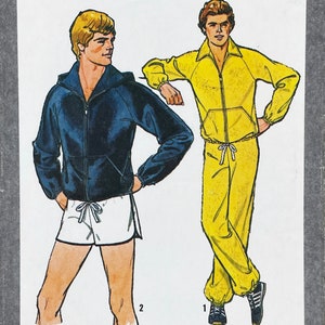 Simplicity 8360 - Men's 1970s Jacket, Shorts and Pants Tracksuit Pattern - Size Large (42-44") - Uncut (FF)