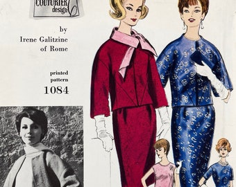 Vogue 1084 - Irene Galitzine or Rome Vogue Couturier 1960s Suit and Blouse Pattern - Size 10 (31") - Uncut (FF)