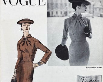 Vogue 1323 - Jacques Fath 1950s Paris Original Slim Dress Pattern - Size 12 (30") - Factory Cut
