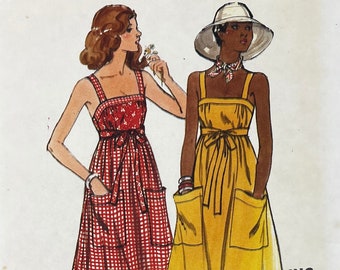 Butterick 4867 - 1970s Back-Wrapped Sundress Pattern with Empire Waist - Size 10 (32 1/2") - Uncut (FF)