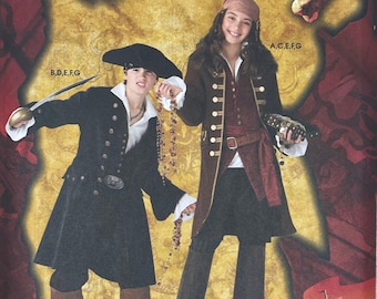 Simplicity 3644 - Pirates of the Caribbean Children's Costume Pattern - Size 7-14 (26-32")  - Uncut (FF)