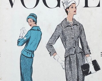 Vogue 9069 - 1950s Back Belted Suit Jacket and Elegant Front Tulip Skirt Pattern - Size 10 (31") - Uncut (FF)