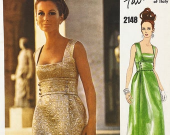 Vogue 2148 - Fabiani 1960er Jahre Empire Taille Abendkleid Schnittmuster - Größe 32 (32 1/2 Zoll) - Uncut (FF)