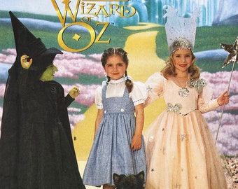 Simplicity 7801 - 90s Dorothy, Glinda the Good Witch and Wicked Witch Children Costume Patterns - Size 3-8 (22-27") - Cut to Size 8