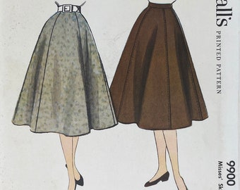 McCall's 9900 - 1950s Classic Flared Skirt Pattern - Waist Size 26" - Uncut (FF)