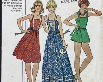 McCall's 4474 - Rare 1970s Sundress and Shorts Pattern - Size 10-14 (32.5-36") - Cut to 14 Maxi Length