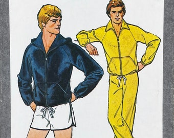 Simplicity 8360 - Men's 1970s Jacket, Shorts and Pants Tracksuit Pattern - Size Large (42-44") - Uncut (FF)