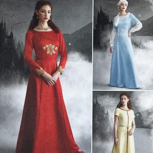 Simplicity 9812 - Medieval Costume Gown Sewing Pattern with Princess Seams - Size 6-14 or Size 16-24 - Uncut (FF)