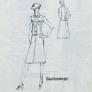 Spadea 71811 Original Sanlorenzo of Italy Rare 1970s Princess Cut Skirt Suit Sewing Pattern - Size 12 (34")
