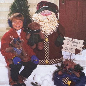 Butterick 6425 Luv N' Stuff Plush Porch Santa and Reindeer Sewing Pattern - Uncut