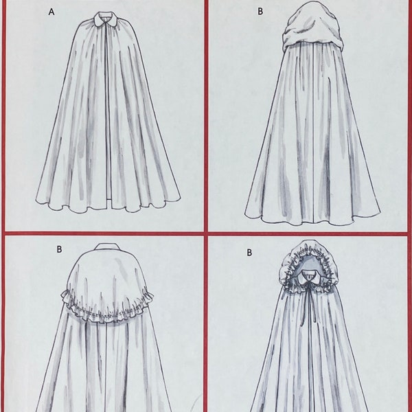 McCall's 4698 - Floor Length Kinsale Cloak Pattern with Collar and Capelet or Drawstring Hood - Size L-XL - Uncut (FF)