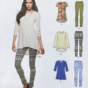 New Look 6323 Naaipatroon voor gebreide tuniekjurk en legging - Maat XS-XL (77-117 cm) Ongeknipt